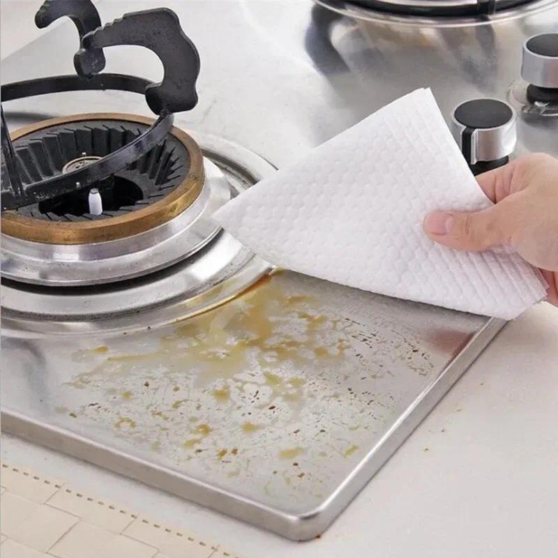 Kitchen Disposable Rags Non-Woven Reusable Cleaning Cloths Household Washing Towels Dishcloths Rag Wipes Cloth Cleaner Tools