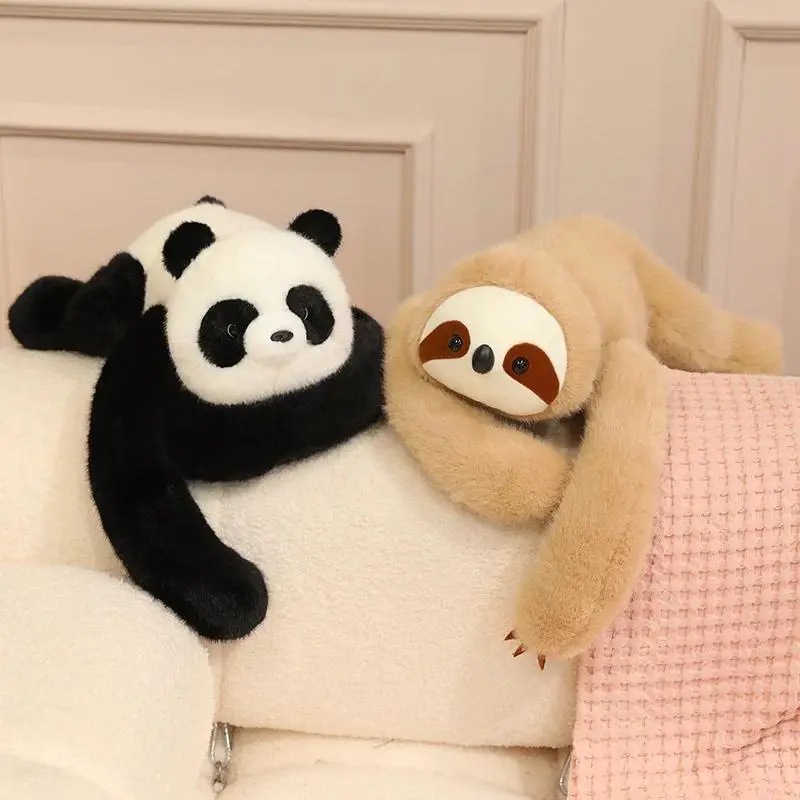 50/60cm Long Arm Stuffed Animal Arm Weighted Soft Plush Pillow Raccoon Panda Lion Sloth Elephant Gift for Boys and Girls