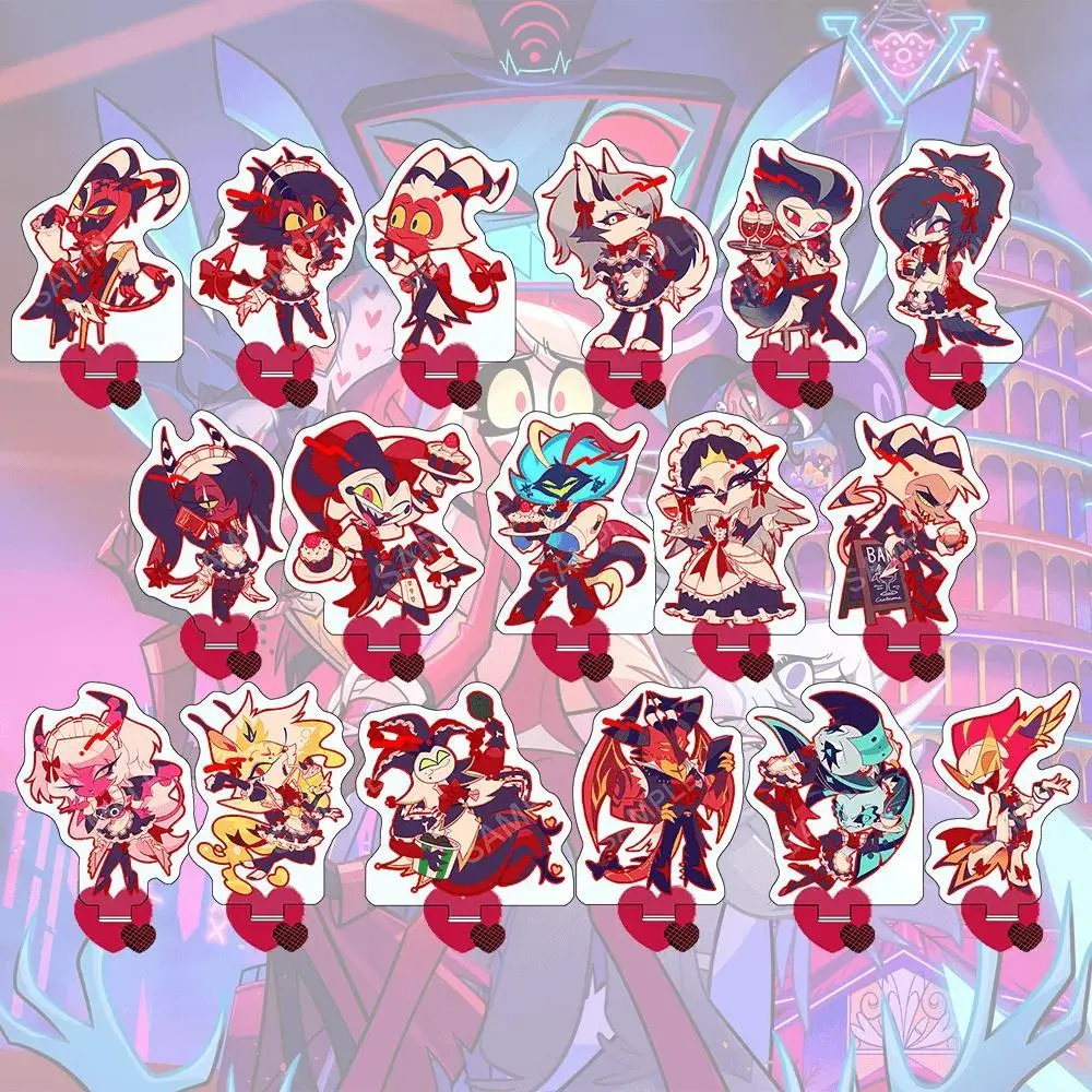 Hazbin Hotel/Helluva Boss 10cm Blitzo Sitting Q Ver Acrylic Stand Keychain Cute Chibi Anime Otaku Collectible Desktop Decor Gift