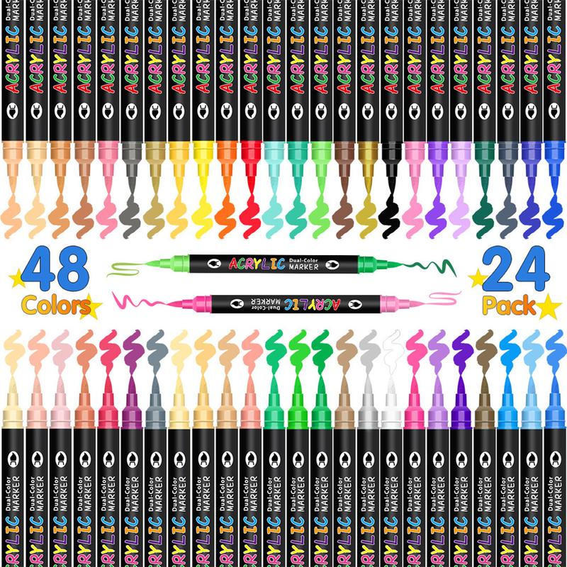 Acrylic Paint Markers Set for Art Painting, Ceramic Glass Canvas Mugs Wood Easter Eggs Christmas DIY Crafts Supplies, Paint Pens Markers, Acrylic Drawing Markers