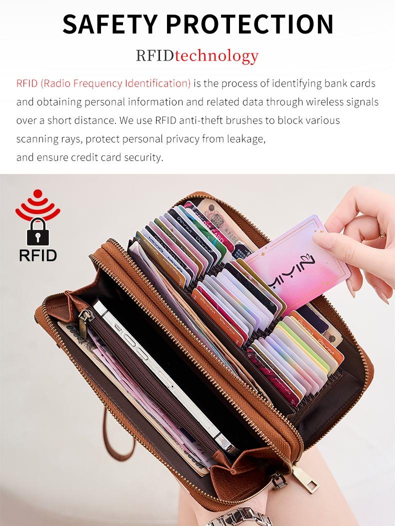 Women's Vintage Zipper Long Wallet With Floral Print, Multi-Functional Fashion Handbag With Large Capacity, Zipper Phone Pouch For Women Wallet Purse Wallet Wristlet Wallet, Fashionable Versatile Purse