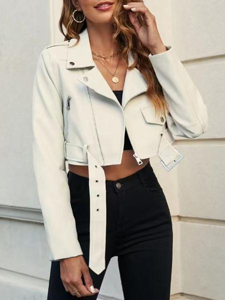 Women's Leather Jacket, Stylish One-Piece Design, Perfect for Casual Wear & Daily Use, Durable Women's Outerwear Apparel