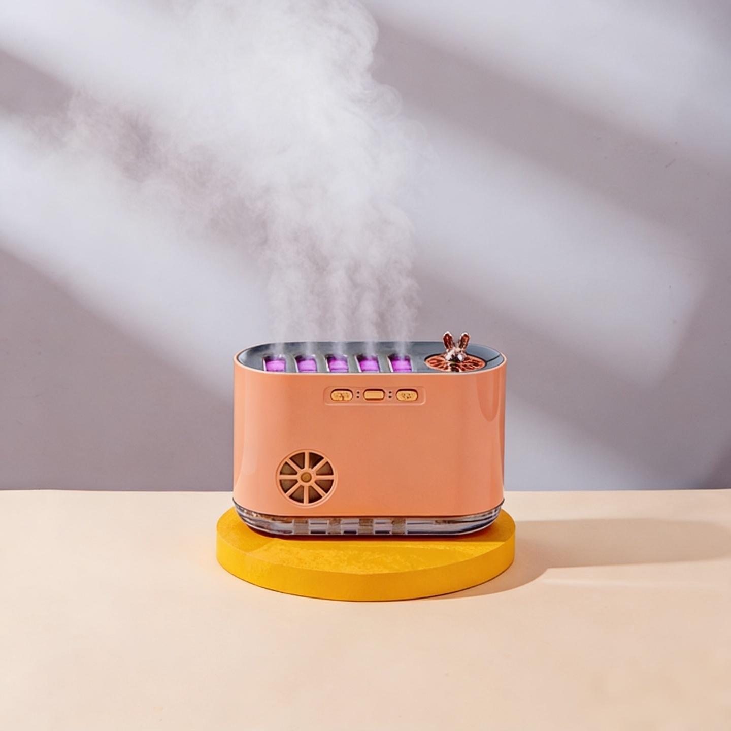 USB-Powered Air Humidifier with Music Sync, Colorful Spray, Smart Aromatherapy, LED Display, for Bedroom, Car, Home, Sleek Design