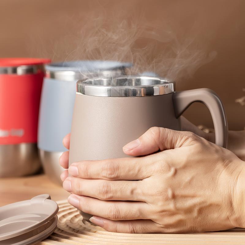 16.9 Oz Reusable Vacuum Insulated Coffee Mug with Lid, Dual Wall Vacuum Sealed Cup for Hot & Cold Drinks, Home Outdoor Camping Gift