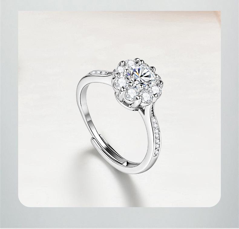 Unique design exquisite full-diamond ring for women, trendy and personalized zirconia minimalist style index finger ring with adjustable opening