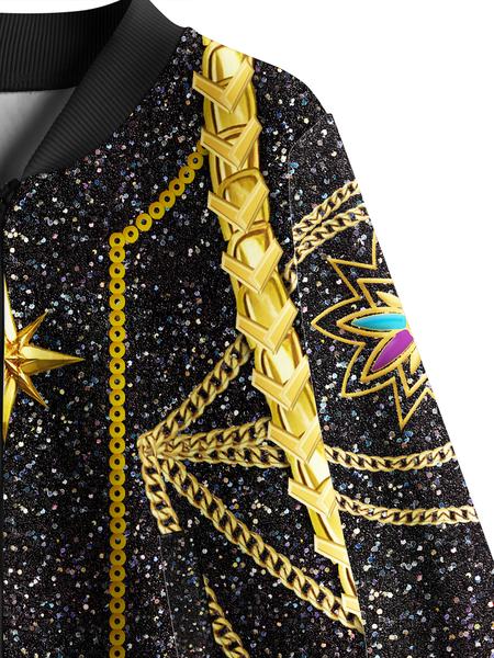 Girls' Long Sleeve Jacket 120-160 Cm, Trendy Kpop Style for Singing & Dancing Performances, Unique Starlight Role Play Costume Gift, Zip Up Coats