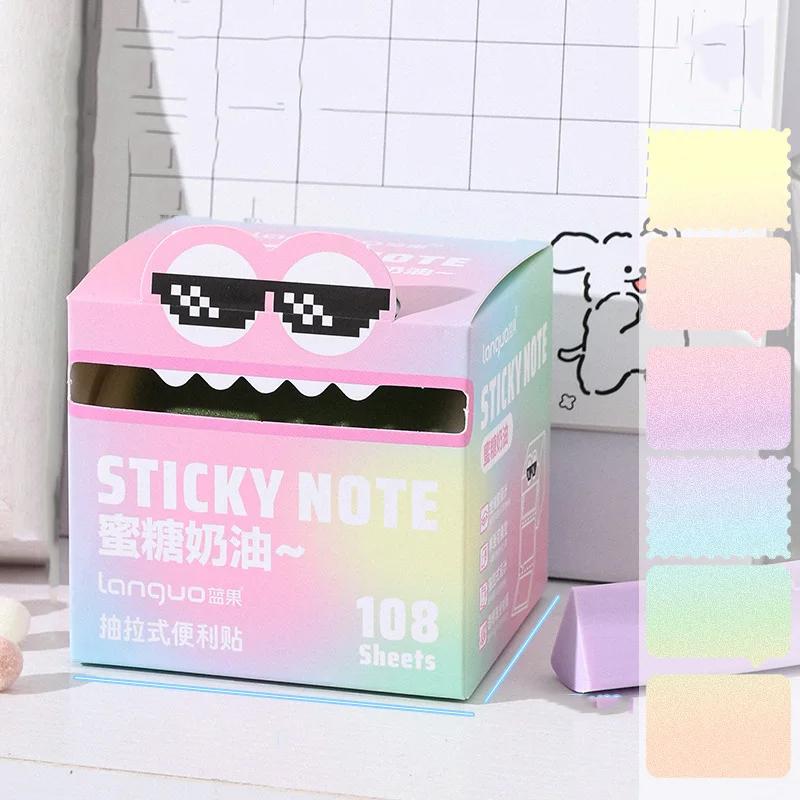 Random Color Cute Monster Pattern Sticky Notes, 105pcs/box Creative Multi-Purpose Sticky Notes, Sticky Memo Pads for Home, School and Office, Sticky Labels