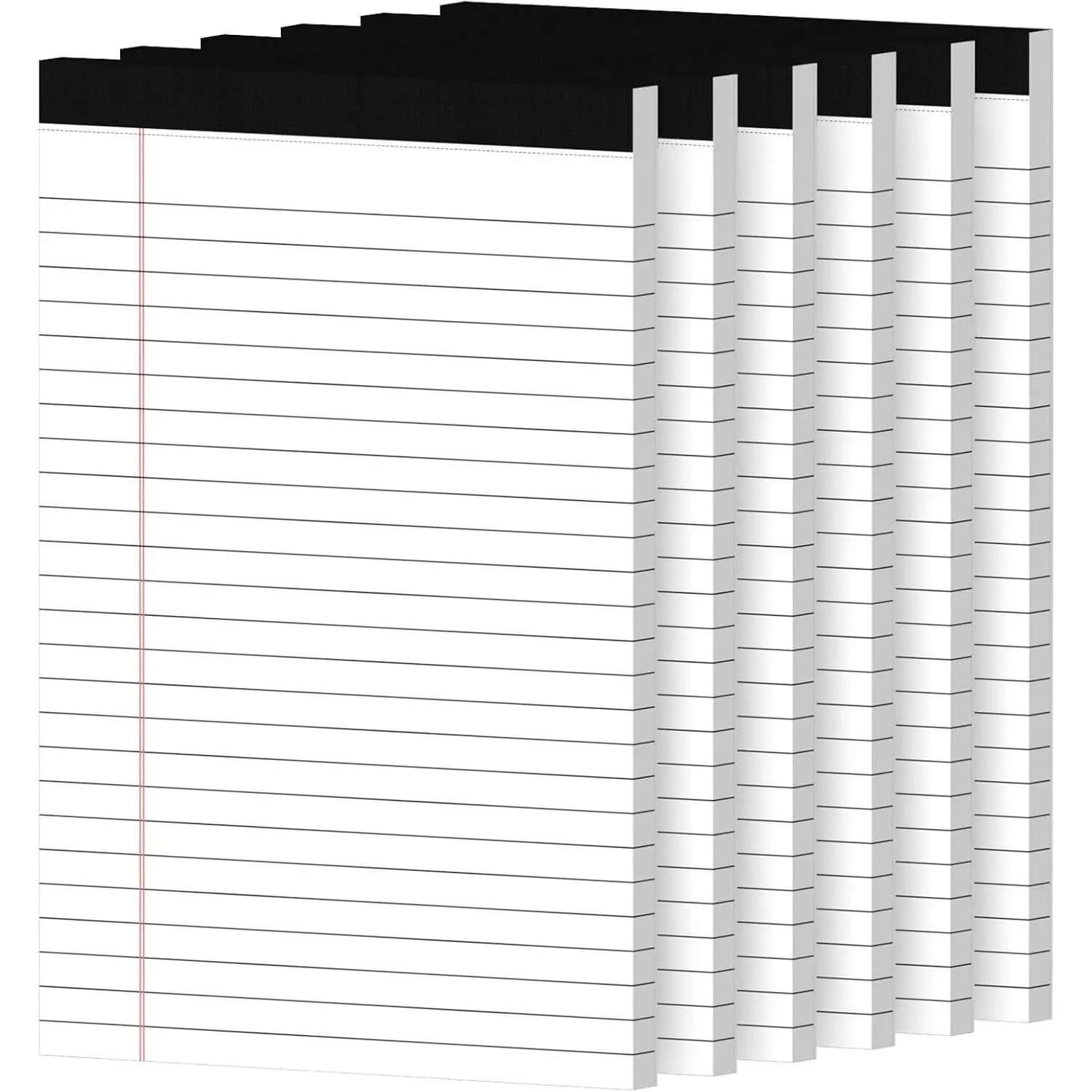 6 Pack Notepads 5x8, White, Small Legal Pads, Perforated Notebook |  College Ruled Note Pads for School, Note Taking, Teacher & Office Supplies, Writing Pads,30 Sheets/Pack