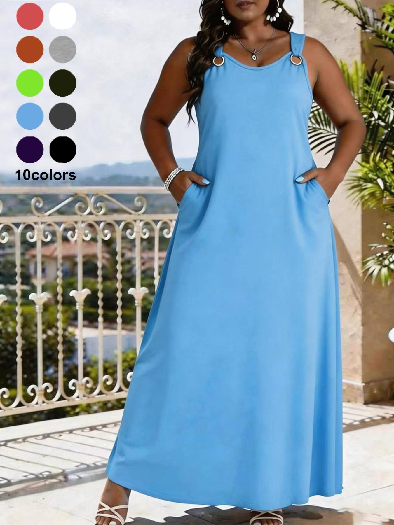 Elegant V Neck Sleeveless Dress for Women, Casual Loose-Fit Camouflage Pattern, Perfect for Daily Outings, Beach Parties, Summer Fashion Womenswear
