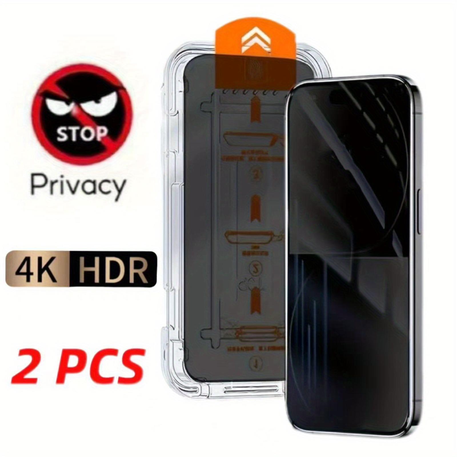 iPhone Protective Shockproof Screen Protector Set, 2-Pack Cellphone Smartphone Tempered Glass Film for iPhone Models 15/16/17/14/13/12 Plus Pro Max, Easy Install & Privacy Protection Accessories