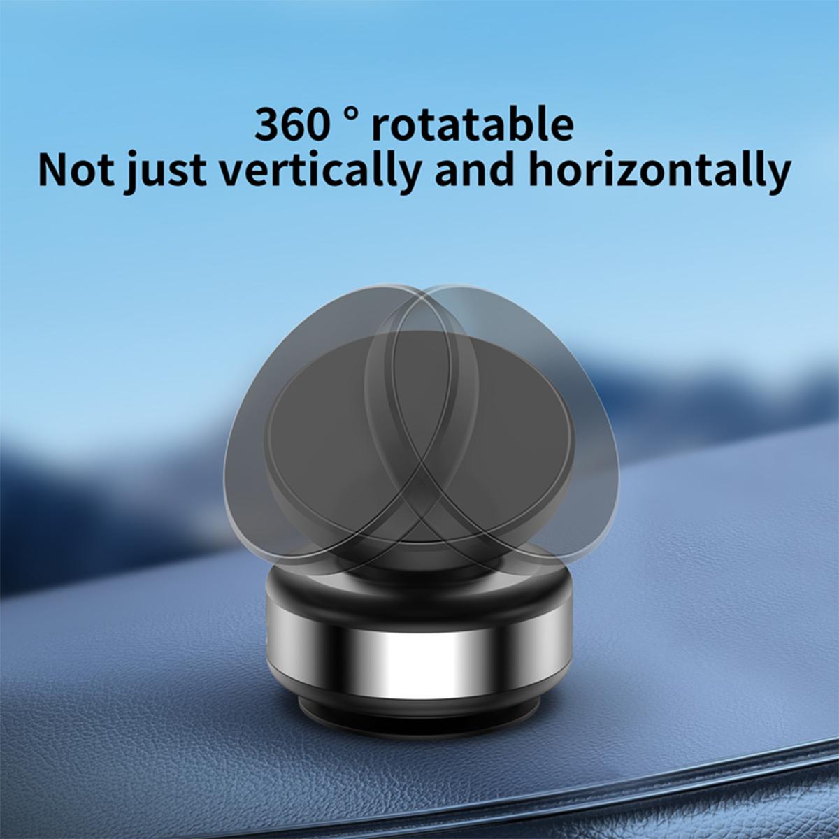 360° Rotatable Magnetic Car Phone Holder, Car Navigation Holder,Vacuum Glass Mirror Adsorption Magnetic Suction Cup Car Phone Mount,Car Mount One-Click Disassembly for Glass, Screens, Wall Tiles, Most Surfaces (Black/Silver), Christmas Gift