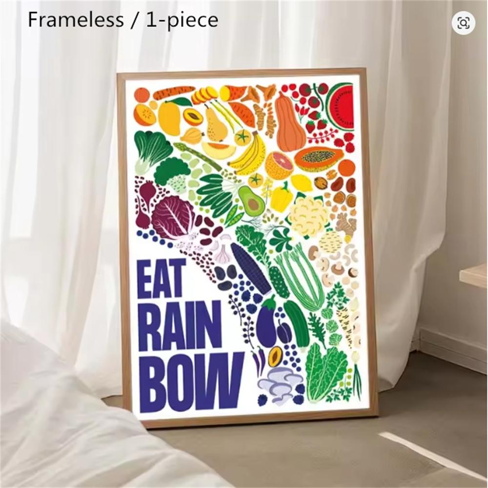 1pc Unframed Nutritious Food Vitamin Chart Minerals Canvas Poster Educational Vegetables Wall Art Pictures for Kitchen Dining Room Decor (9 different styles to choose from)