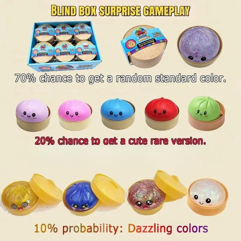 1pc Expressive Big Dumpling Squishy - Blind Box, Mysecret Bun Fidget Toy, Soft TPR Material, Stress Relief, Unboxing Surprise,rare squishy Random Style per Pack.Valentine's Day and Easter gifts, suitable for children to exchange gifts