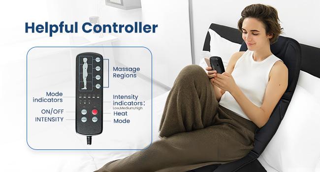 COMFIER Full Body Massage Mat Pad with Heat, Chair Pad with 10 Vibration Motors & 2 Heating Pad with Auto Shut Off, Heated Massage Mattress Pad for Back