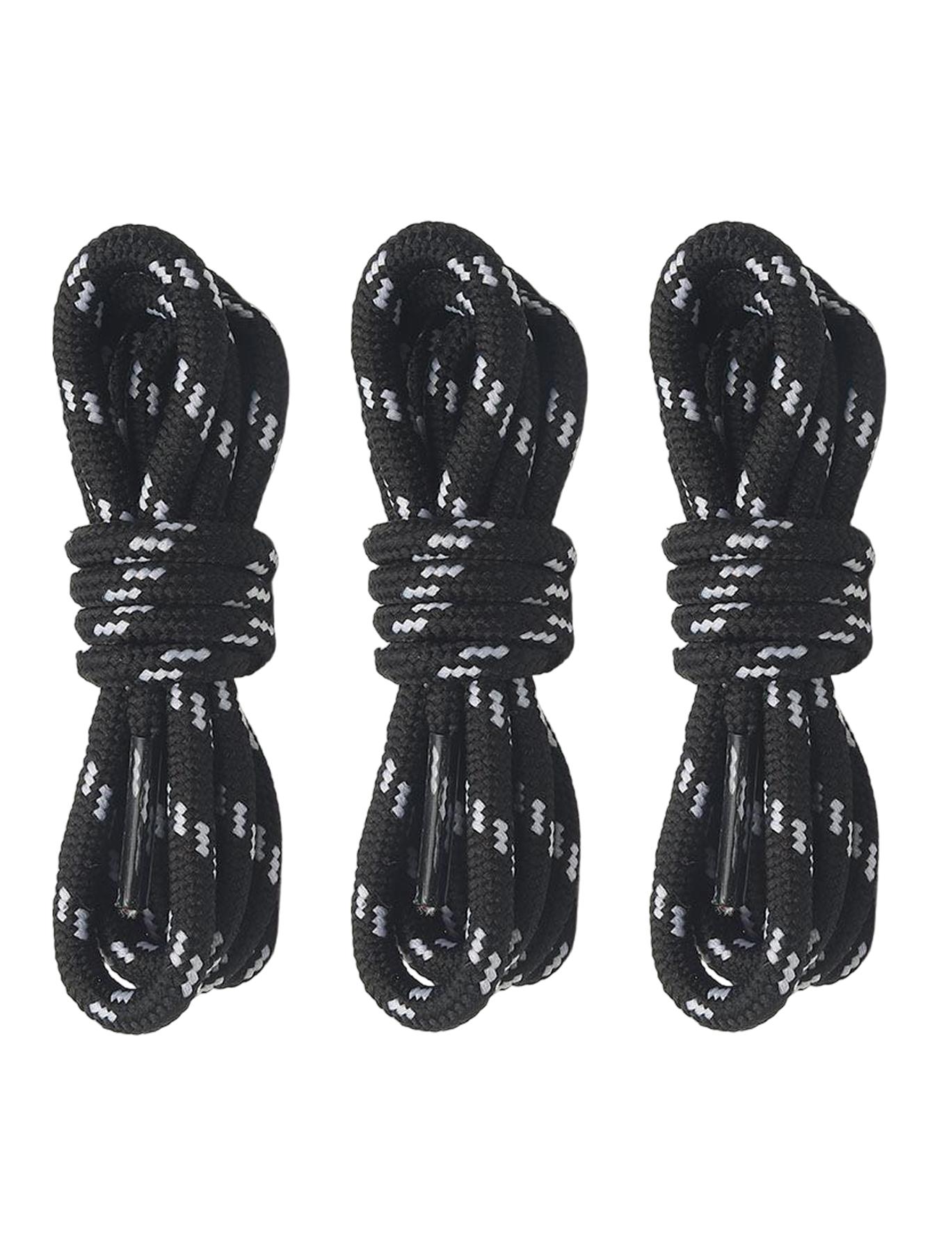 Round Shoelaces [3 Pairs], Heavy-Duty Work Boots Lace-Up Half Round 4mm, Suitable for Industrial Boots