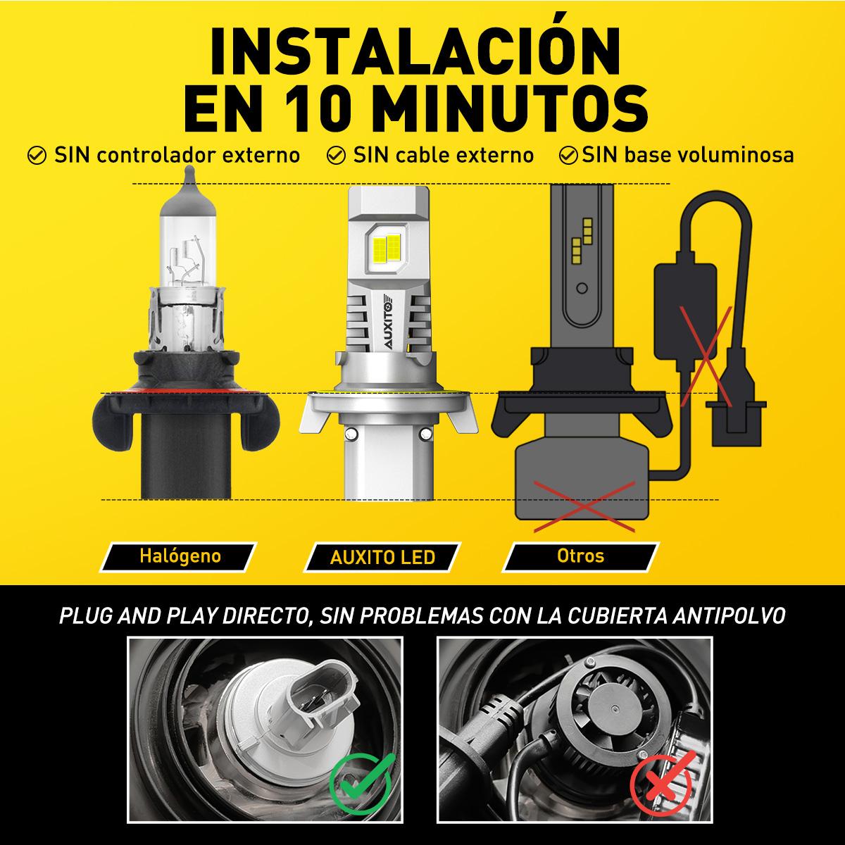 AUXITO 2024 Upgraede H13 Bulbs, 9008 LED headlight, 30000LM 800% Ultra Brightness, 1:1 Halogen Size, 6500K Cool White, Canbus Ready, Plug and Play, Pack of 2 AUXITO 2024 Upgraede H13 Bulbs, 9008 LED headlight, 30000LM 800% Ultra Brightness, 1:1 Halogen Size, 6500K Cool White, Canbus Ready, Plug and Play, Pack of 2