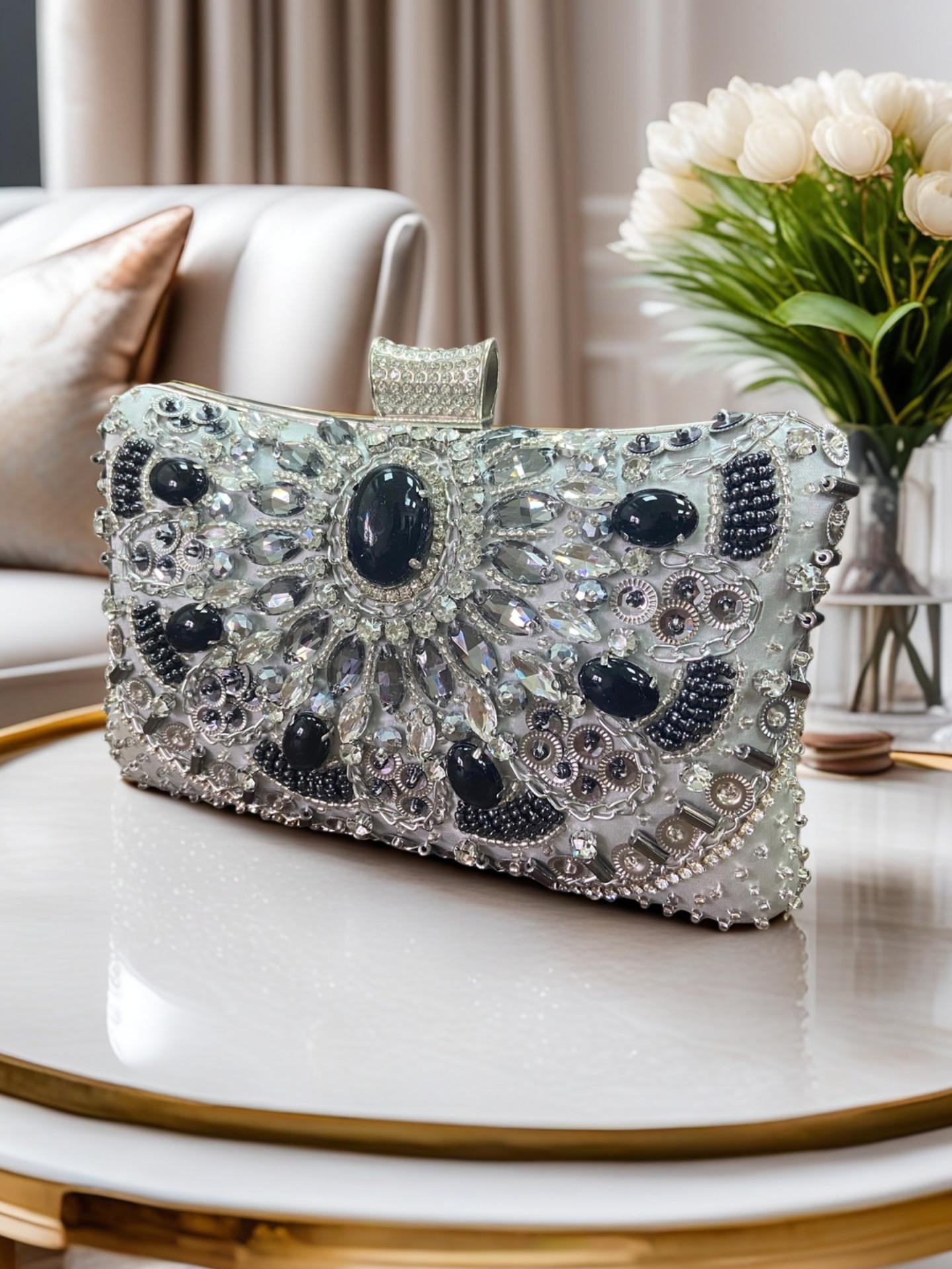 Fashion Handmade Beaded Evening Bag for Women, Bridal Wedding Clutch, Versatile Party Shoulder Crossbody Bag, Perfect Gift for All Occasions