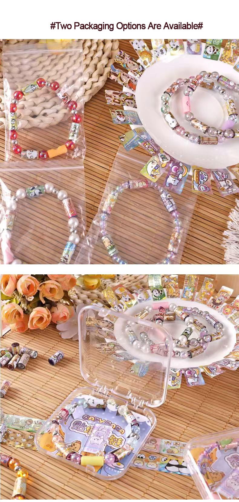 StickiRolls Creative DIY Stickers Bracelet - No Battery Needed Hand String Bead Toy, Unisex Stress Relief Sensory Regulation Kids' Stationery for DIY Crafts, Beads
