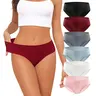 LEVAO 6-Pack Women’s Cotton Underwear - Soft Comfy Panty, Soft Touch Briefs, Mid-Rise Hipster, Burgundy, Yoga-Pant Friendly, Plus Size No-Show Underwear for Women Multi Pack Cotton