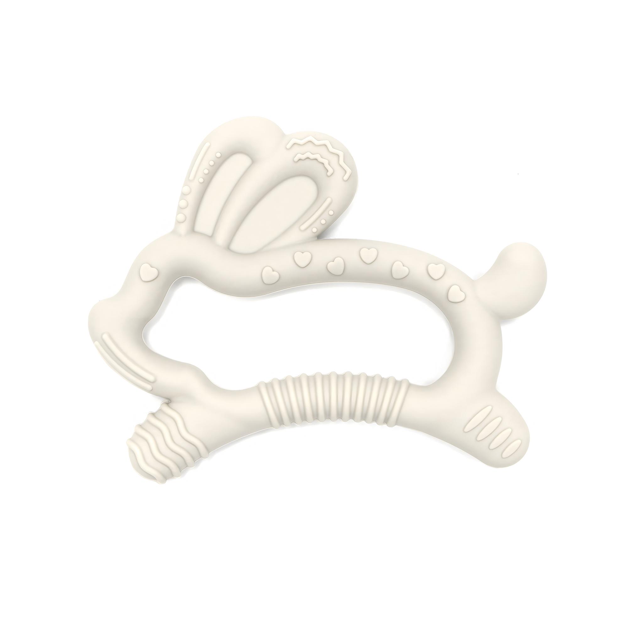 Baby Teething Toy, Easy to Grip Rabbit Silicone Teether, Comfortable & Safe Design, Perfect for Soothing Baby Gums