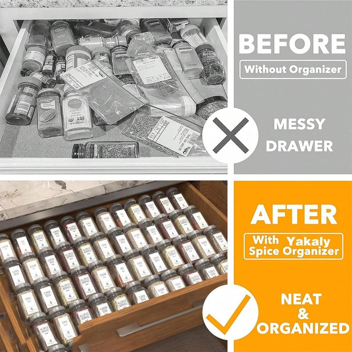 Four-Layer Acrylic Kitchen Spice and Condiment Storage Rack, Drawer Organizer and Holder, Women's Makeup Cabinet and Drawers Stand