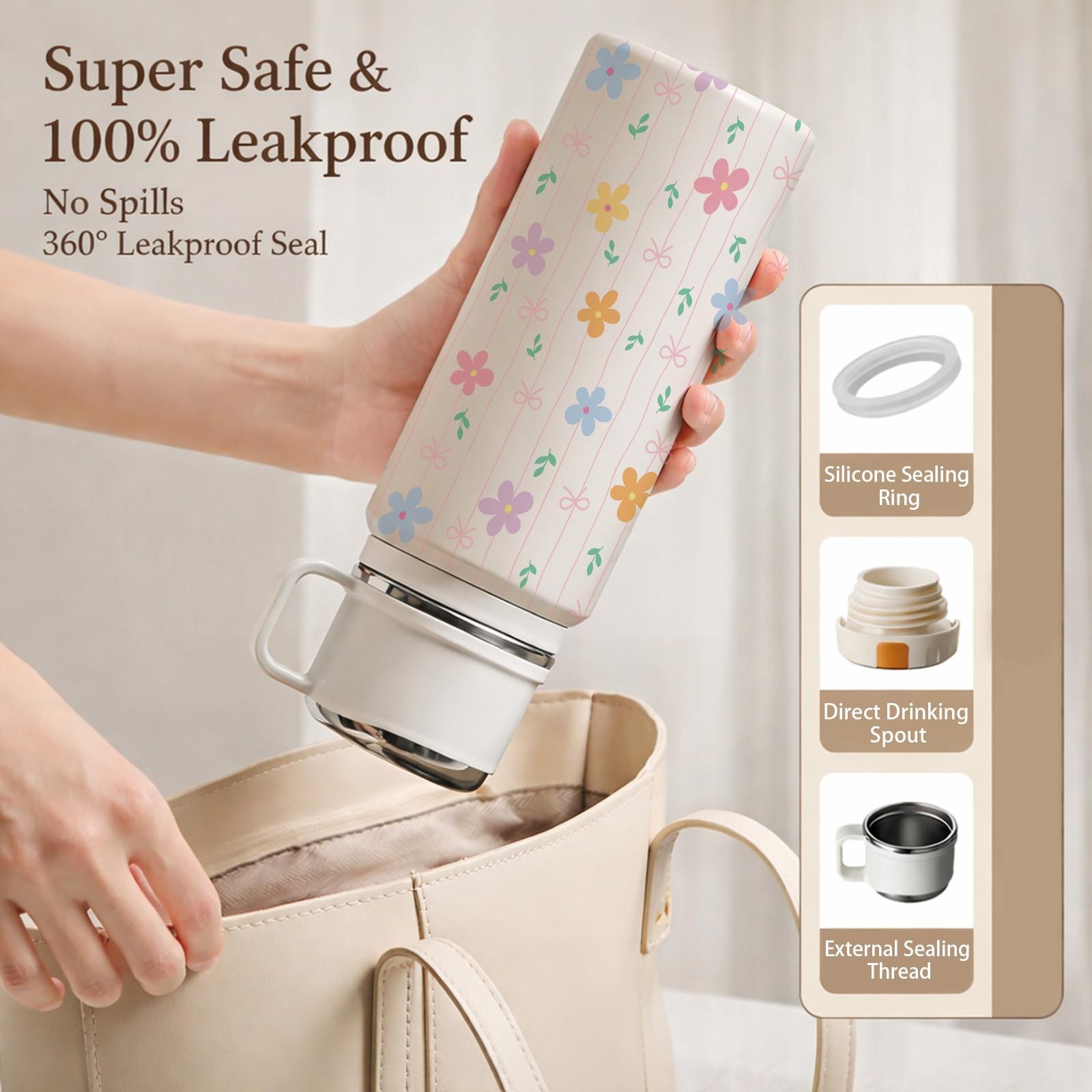 1 Pc Insulated Mug, 600ml Thermal Cup, Double Wall Vacuum Cup, Leak Proof Skinny Tumbler With Handle And Strap, 24 Hours Hot 48 Hours Cold, Portable Travel Mug For Coffee Tea Juice, Gift For Women Men Holiday Daily Use