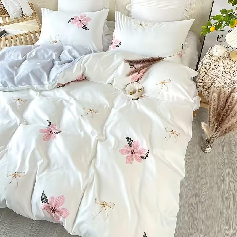 3pcs Fashion Fresh Bedding Set, Farmhouse Floral Print Sheet Set, Decorative Bedsheet Sets, Soft Comfortable Sheets, Bedroom Guest Room Use