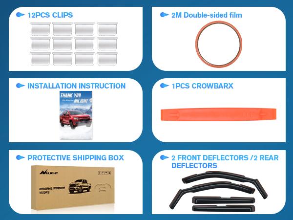 Nilight in Channel Rain Guards for Chevy Suburban 2021-2026 Side Window Deflectors Window Visors for Fresh Air in Rain, Highway Wind Noise Reduction, Car Wash Safe, 4PCS