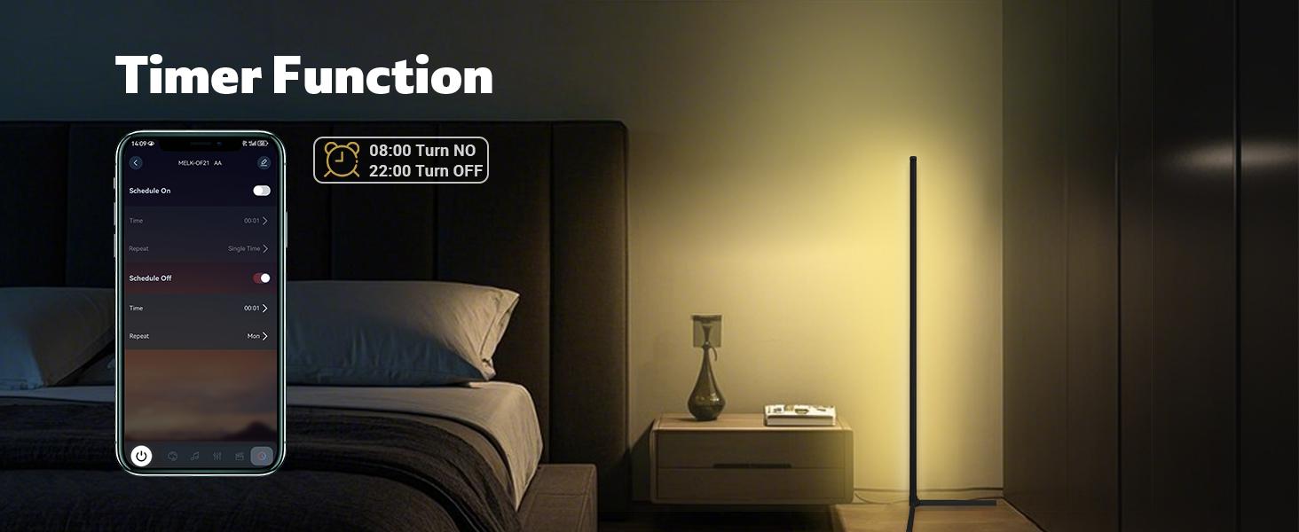 LED Corner Lamp, RGB Corner Floor Lamp with APP and Remote Control, 16 Million Colors & 300+ Scene Color Changing Ambience Light with Music Sync for Living Room, Bedroom, Gaming Room, Remote Floor Lamps