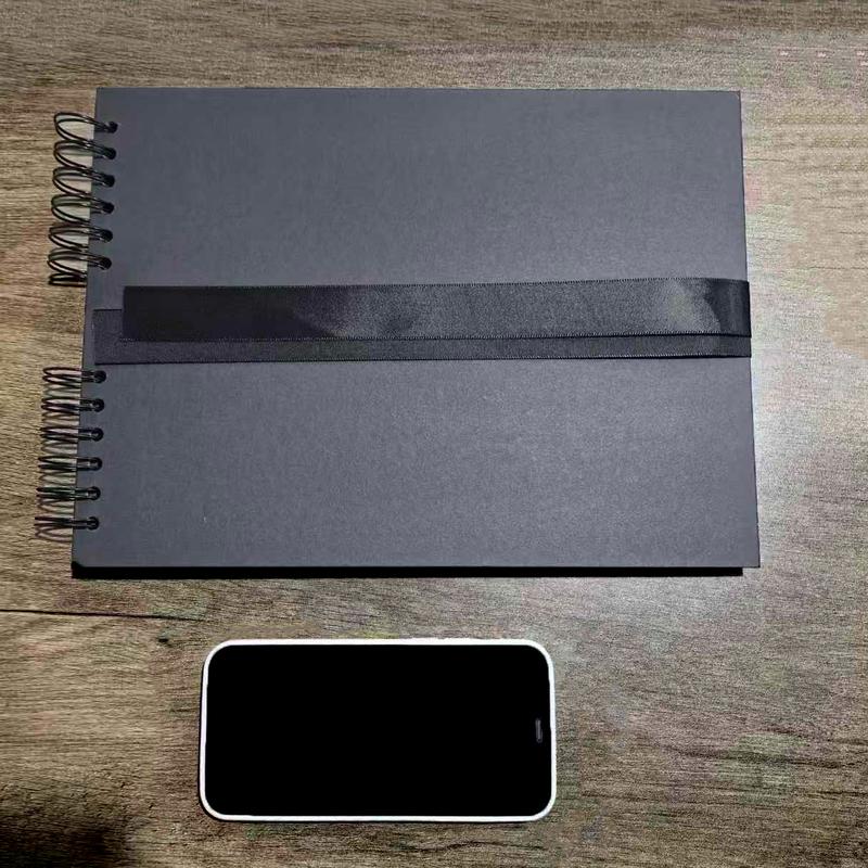 1 scrapbook album, 12 * 8 inches/80 pages (40 sheets), multi-color inner kraft paper pages with 5 colored corner stickers, DIY scrapbook, wedding guest message book, anniversary, Valentine's Day gift, meaningful handmade album, suitable for weddings, holi