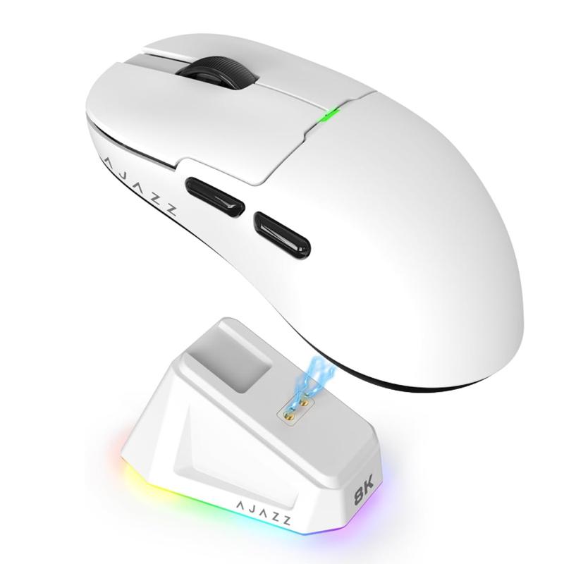 AJAZZ AJ159 PRO wireless mouse PAW3395 sensor corresponding fast DPI26000 advanced magnetic charging base wireless 8K the third mock examination 2.4G+Wired+BT support multi system suitable for E-sports games and office