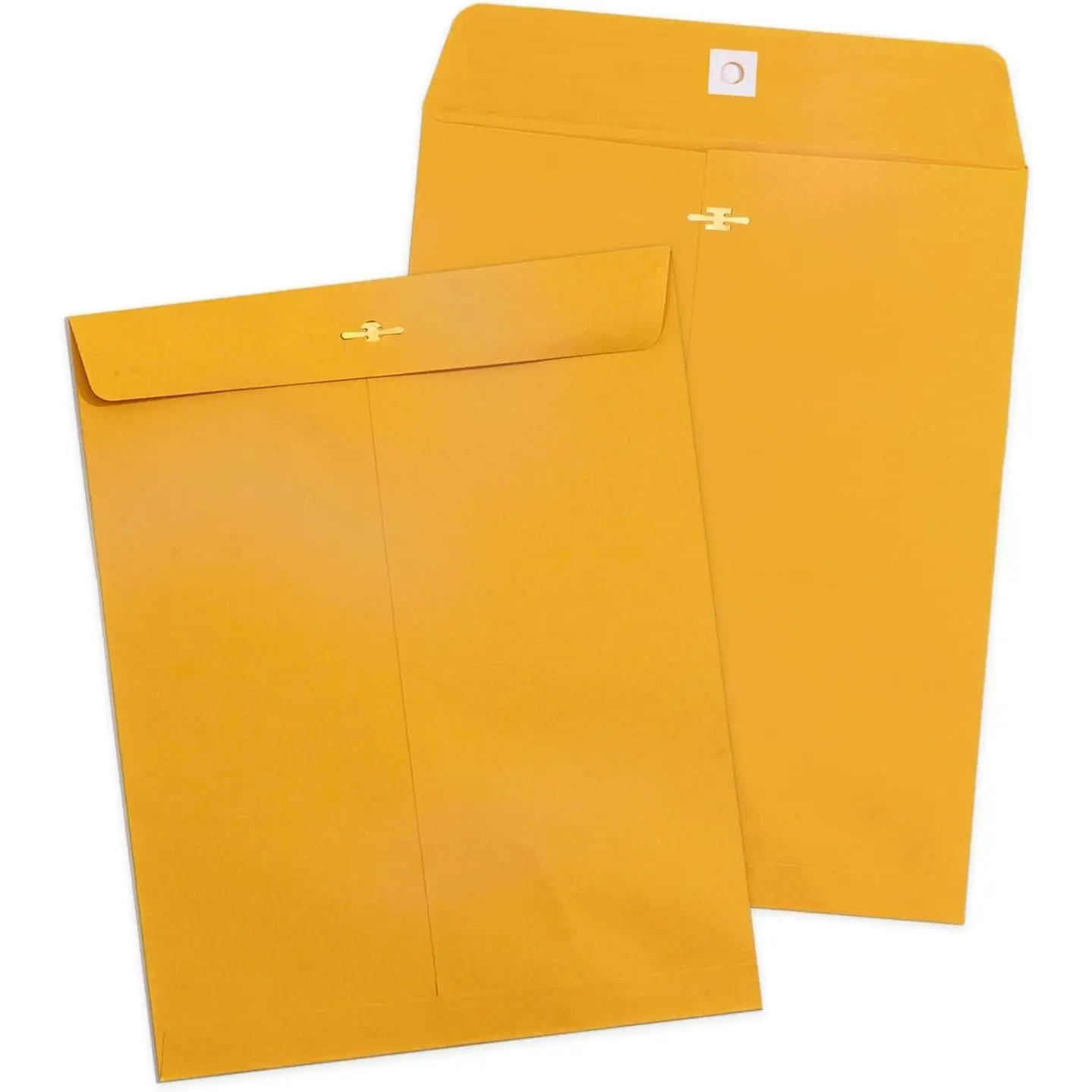 11.5 x 14.5 inch Clasp Envelopes, Manila, 100 Pack | Clasp and Gummed Closures, Large Size for Storing or Mailing, 100 GSM Kraft Paper