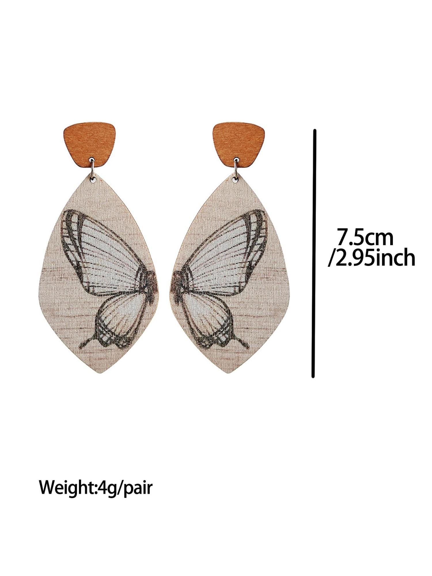 European and American Bestselling Butterfly Stud Earrings, Simple Symmetrical Colorful Bohemia Ear Dangles, Steel Needle Closure