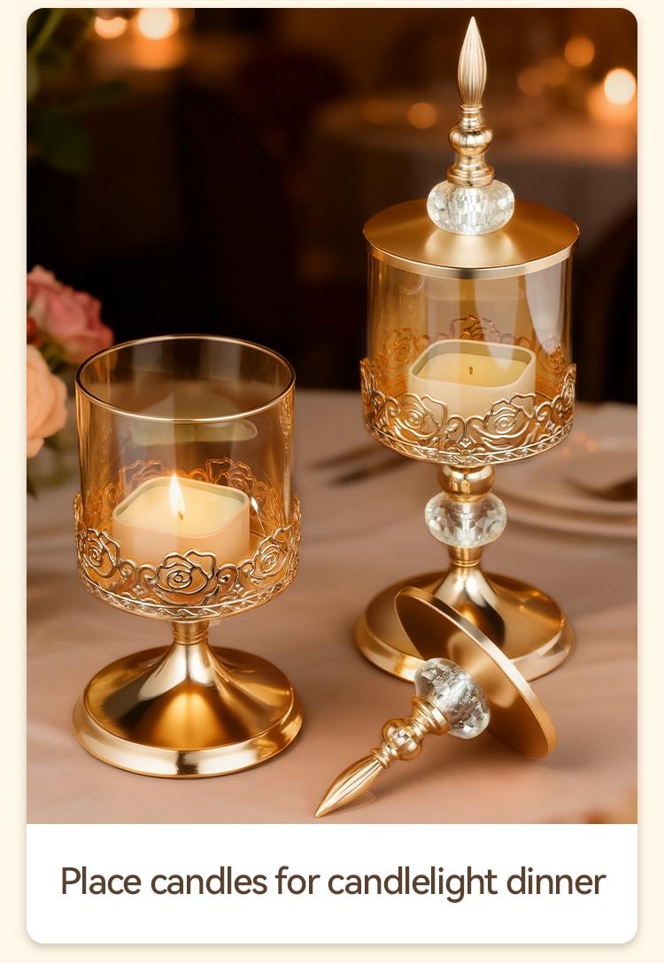 Vintage Clear Storage Jar with Lid, 1 Count Elegant Snack Container Nuts Candy Containers Storage Box, Decorative Storage Glass Jar for Home Living Room Coffee Table