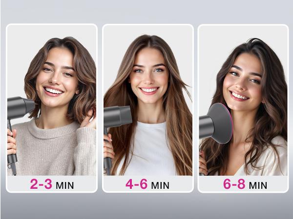 BABONIR Ionic Hair Dryer 1875W Quick-Dry, Frizz Reduction, Concentrator & Diffuser Accessories, Lightweight & Quiet, Foldable Travel Design,Adaptable to All Hairstyles,Blow Dryer,Compact Design for Women and Men,Christmas Gifts Holiday Gift,Grey,Pink