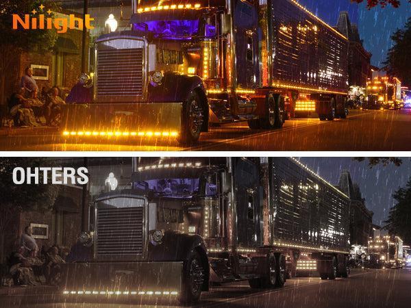 Nilight 2.5 Inch Oval Amber LED Side Marker Light Set (10 Pcs) for Trailers, Trucks, Led Trailer Lights, Truck Lights
