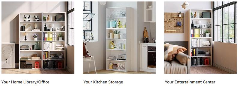 IRONCK Bookshelves and Bookcases Floor Standing Six Tier Display Storage Shelves 70 in Tall Bookcase Home Decor Furniture for Home Office, Living Room, Bed Room