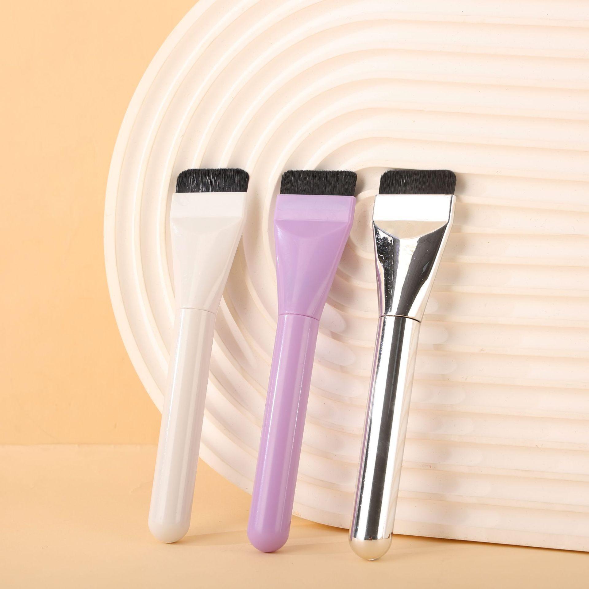 3-Pack Multi-Purpose Flat Brush Set: Makeup Blending Brush, Zero Absorption for Flawless Foundation & Streak-Free Mask Application