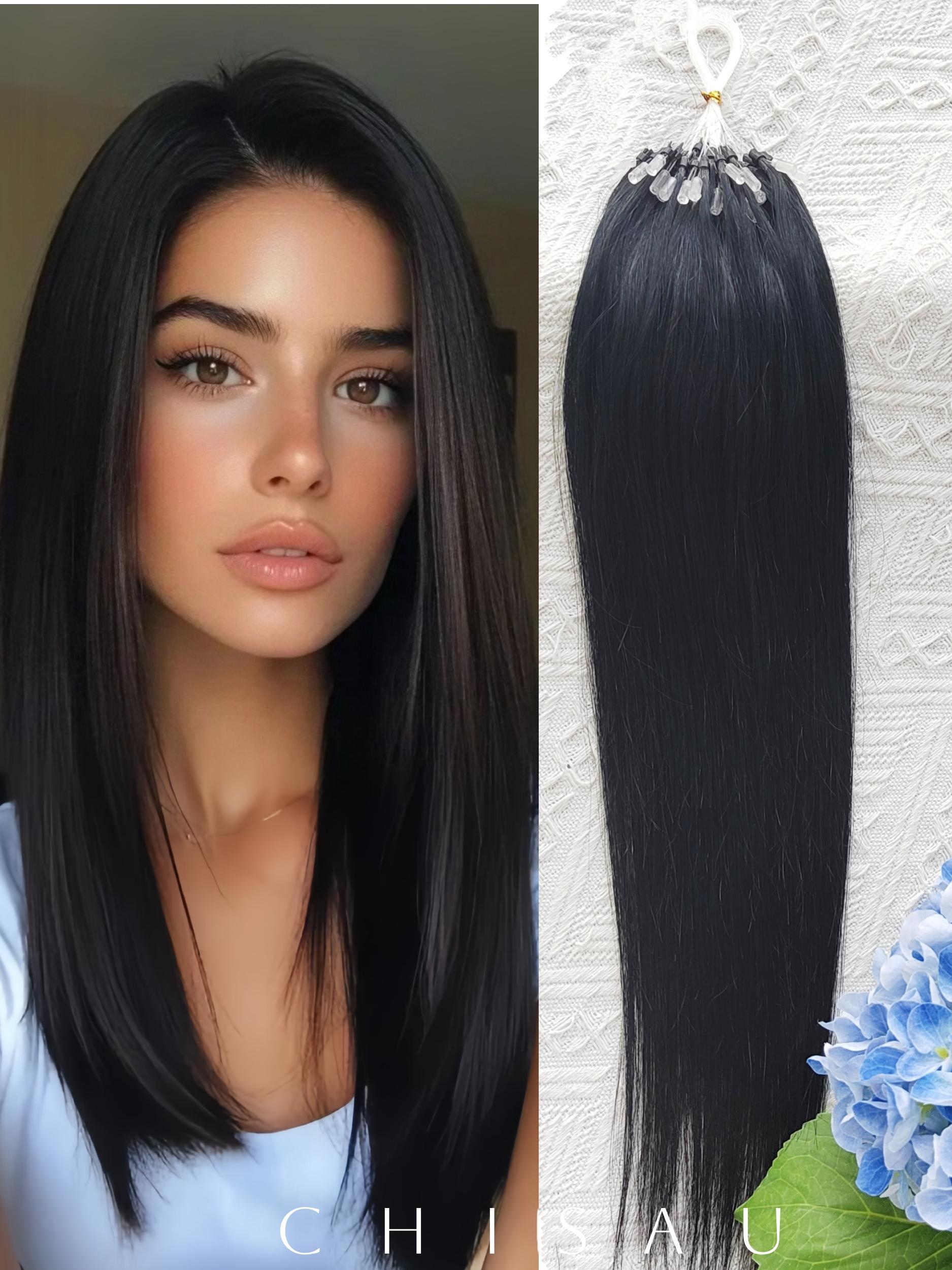 Microlink Hair Extensions Made from Real Human Hair, Featuring Microbead Micro Loop Technology, Soft And Shiny, with a Total of 50 Strands