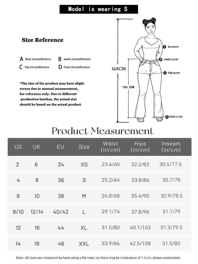GILIPUR Y2K Women's High Waist Flare Leg Jeans, Casual Button Fly Pocket Design Bell Bottom Denim, Women's Bottoms for Daily Wear, Kardashian Style, 000 Jeans, Fashionable And Versatile Women's Jeans, Suitable For Spring, Summer, Autumn And Winter, Tchic