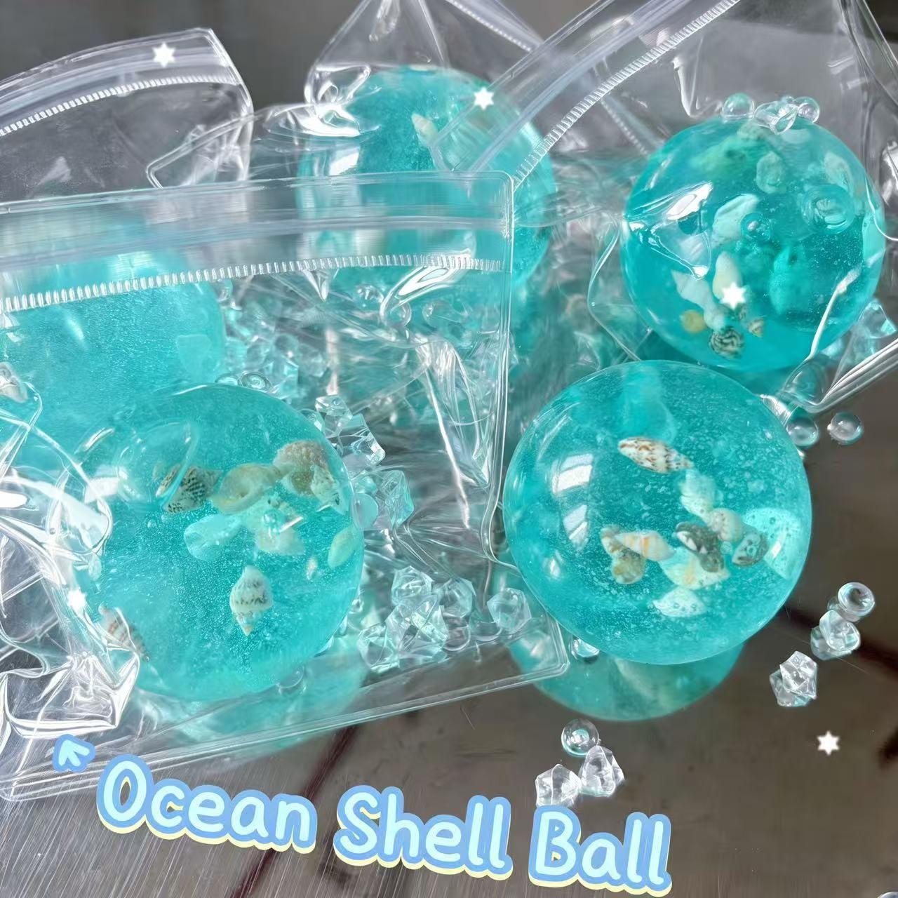 1pc Jell-O Ocean Ball Squeeze Toy, a soft, slow-rebound sensory toy. A breathable, relaxing, soft, and slow-bouncing stress-relief desk gadget with a durable, unique design. An essential relaxation tool for adults, perfect for desks, study tables, Easter