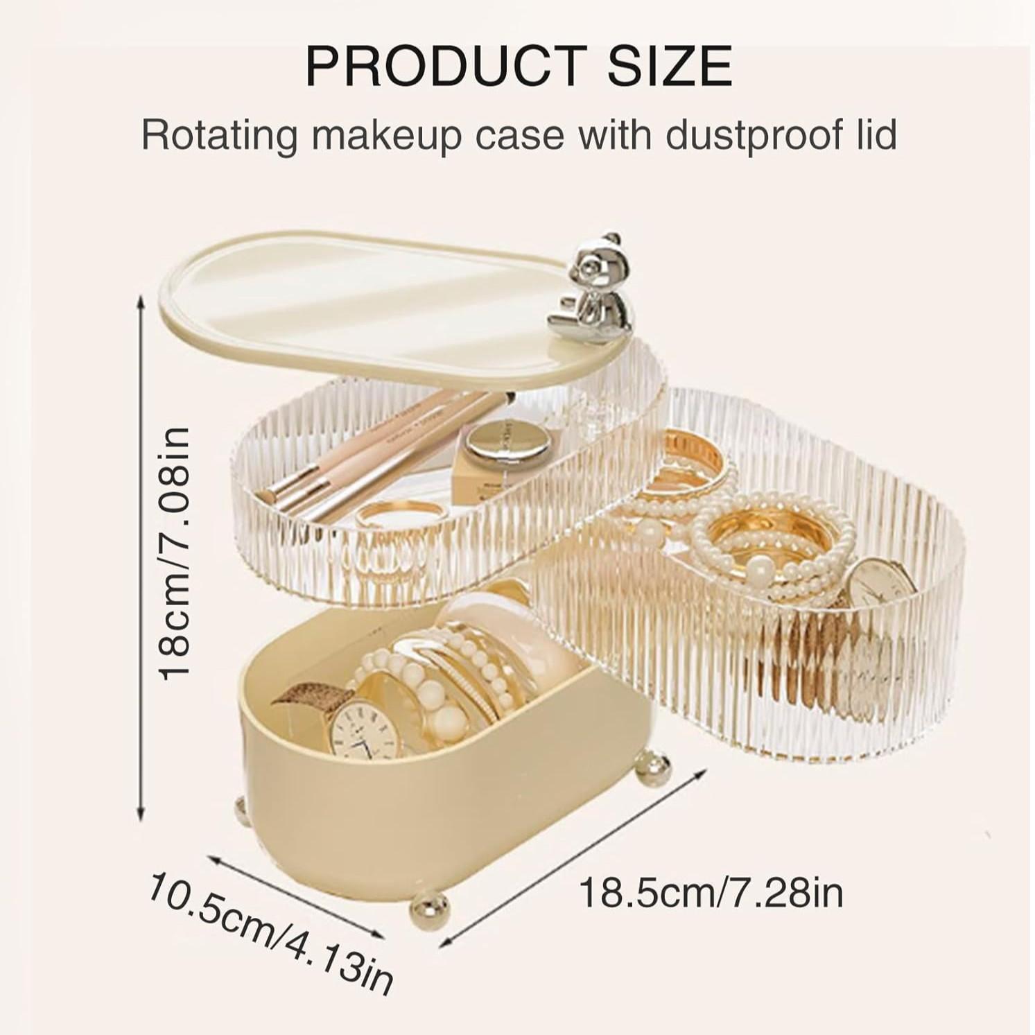 Rotating Makeup Storage Box, Divided Layer Storage, Skincare Organizer, Bathroom Storage, Multifunctional Desktop Box, Dustproof Moisture-Proof