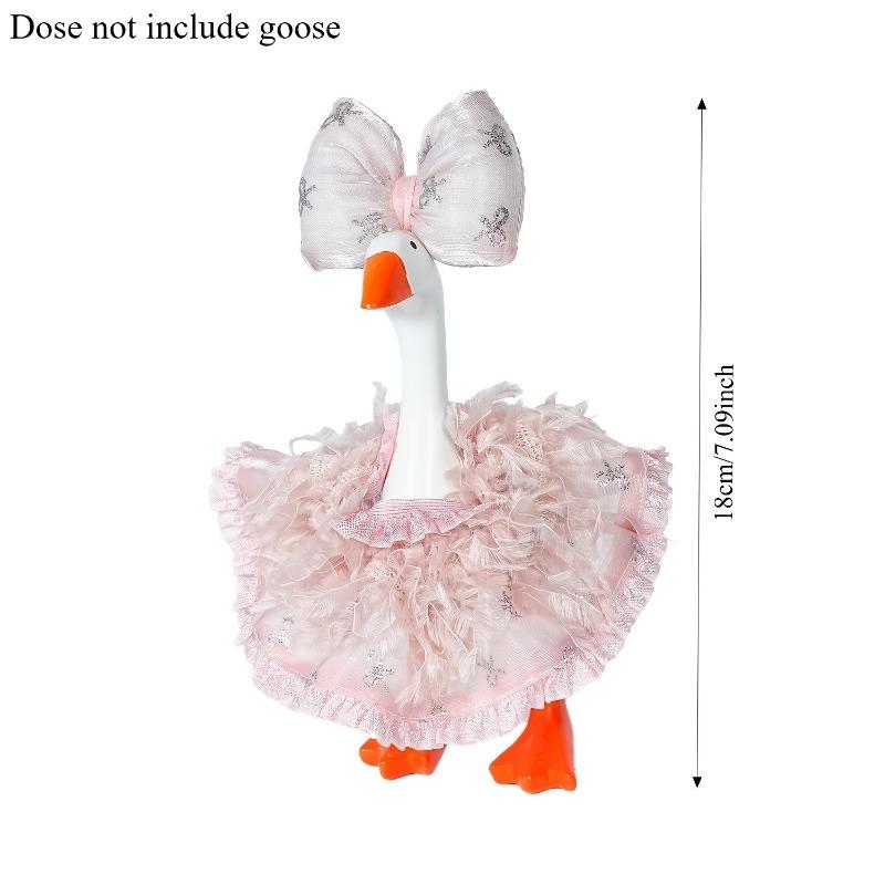 Princess Goose Set with Star Bow and Feather Tutu, Perfect for 7-Inch Gooses, Includes No Statue, Ideal for Decorative Use