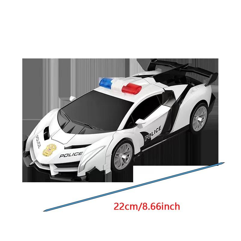 Cross-Border Remote Control Transformable Police Car Model, 1: Scale Lamborghini Veneno Design, Perfect for Collection and Gift