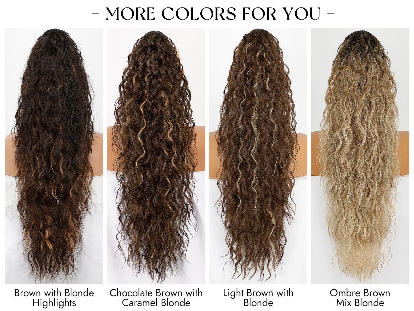 KooKaStyle 30 inch scrunchy clip ponytail hair extensions extension, synthetic hair fluffy natural soft go out party wear KooKaStyle 30 inch scrunchy clip ponytail hair extensions extension, synthetic hair fluffy natural soft go out party wear