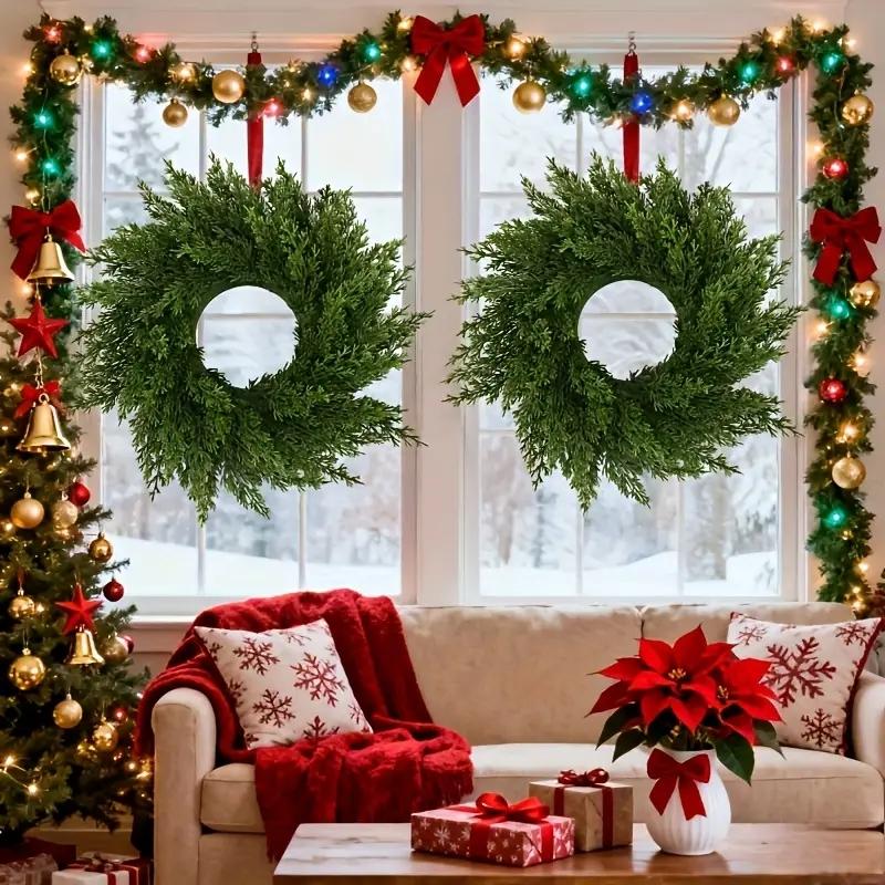 2pack Christmas Berry Pine Wreath, Artificial Norfolk Spruce, Indoor/outdoor Decoration, Perfect for Doors, Walls, Windows, Porches 2pack Christmas Berry Pine Wreath, Artificial Norfolk Spruce, Indoor/outdoor Decoration, Perfect for Doors, Walls, Windows, Porches