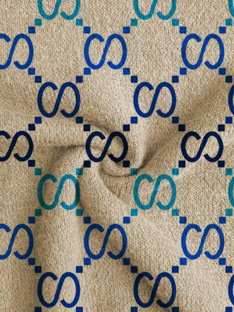 Women's Gradient Geometric Print Stand Collar Sweater, Fall Winter Casual Long Sleeve Knitwear, Comfortable Warm Daily Wear