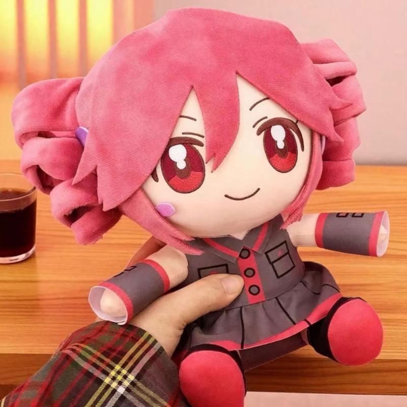 Teto Plush Virtual Singer, Doll-related products Cotton Dolls Teto Plush Dolls, Anime Merchandise Teto Cotton Dolls, Adorable Fufu Sitting Figures Perfect for desktops, bedside, pillow decorations, or birthday gifts, Soft Stuffed Doll