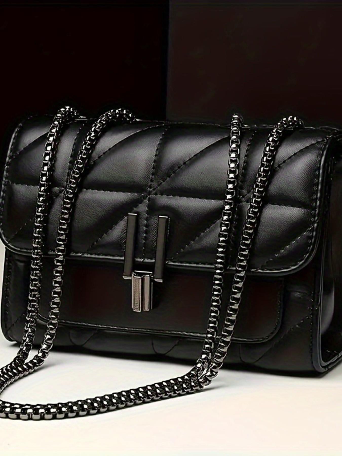 2026 New Women's Fashion Chain Strap Quilted Crossbody Shoulder Bag, Commuter Bag, Daily Use, PU Material, Solid Pattern, All Seasons