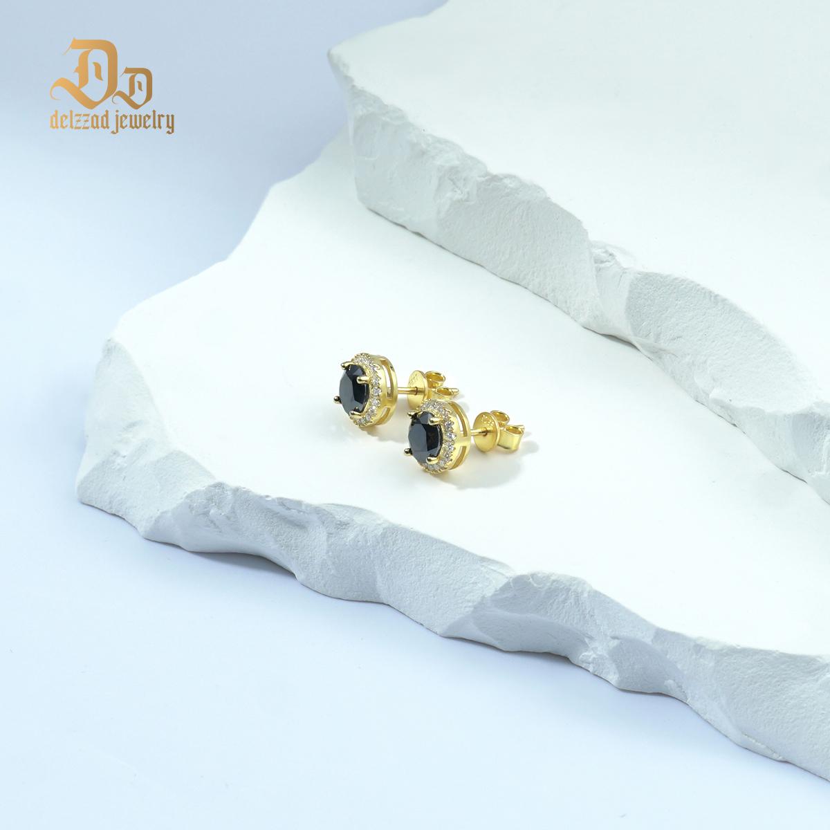 Delzzad Halo Stud Earrings VVS Black Synthetic Moissanite Stud Earrings S925 Studs Birthday Anniversary Mother's Day Christmas Gifts for Men Women Delzzad Halo Stud Earrings VVS Black Synthetic Moissanite Stud Earrings S925 Studs Birthday Anniversary Mother's Day Christmas Gifts for Men Women